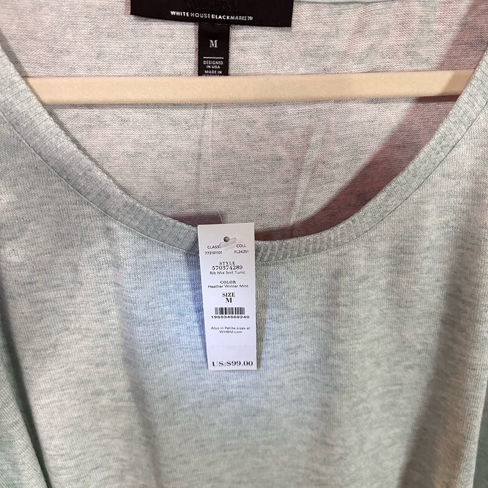 NWT WHBM Light Gray Blouse Tunic - M - Picture 7 of 13